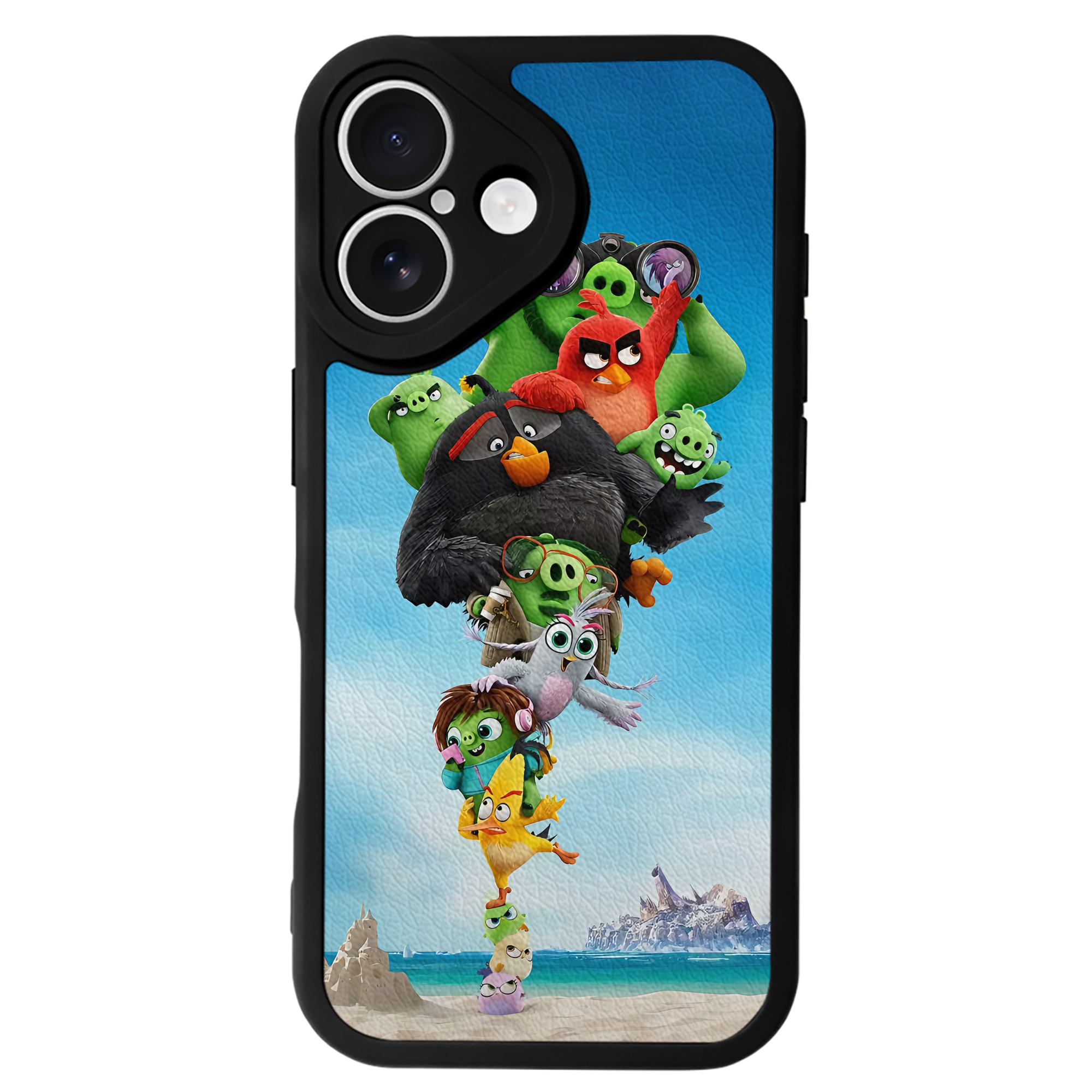（画像用） Angry Birds アングリーバード 【iPhone 16シリーズ対応】シリコンスマホケース（レザー調） 材質：シリコン